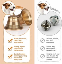 Leather Dog Door Bells for Potty Training, Big Brass Puppy Dog Door Bells Ext...