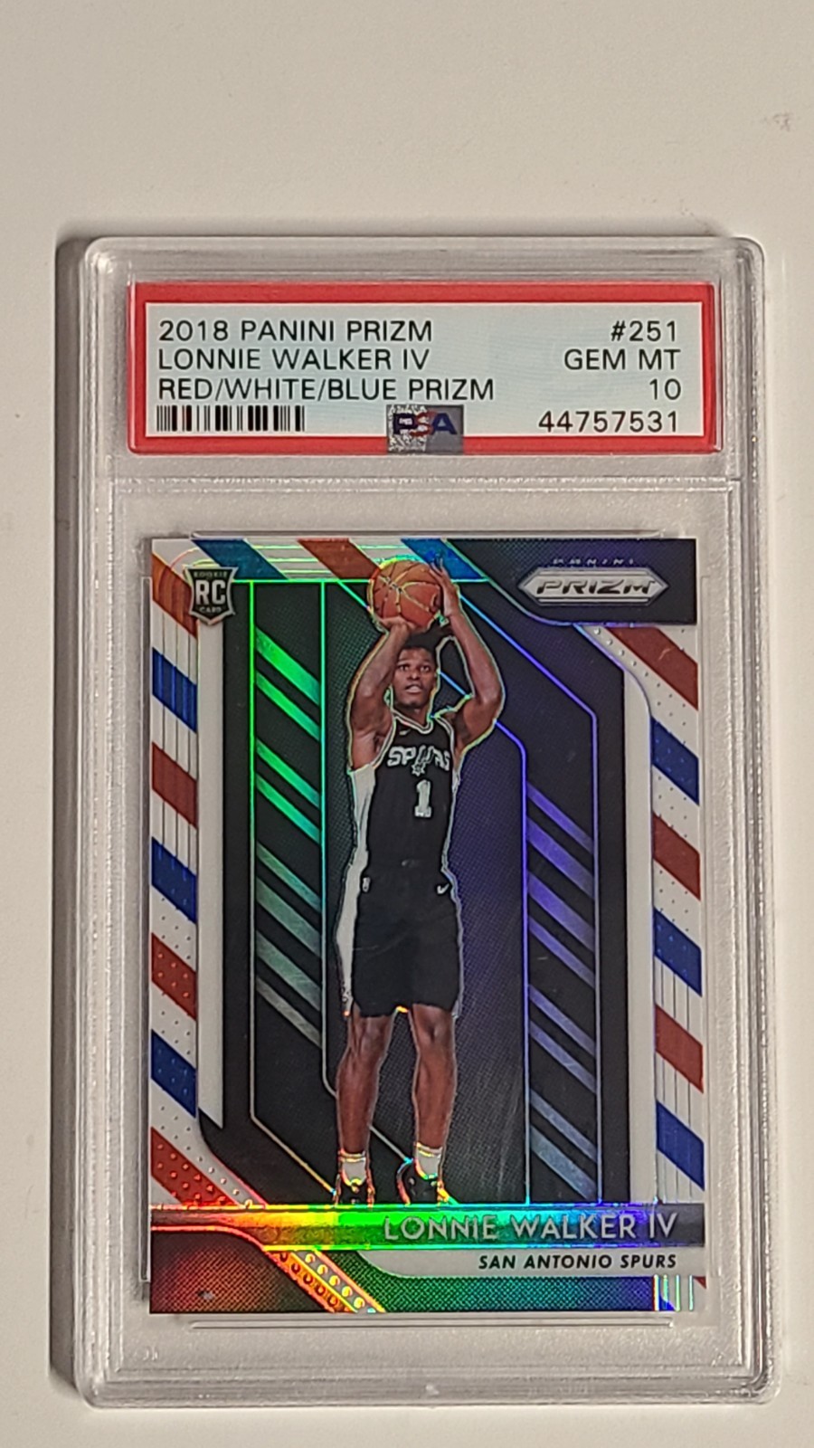 Lonnie Walker IV 2018 Panini Prizm Red White Blue Rookie RC PSA 10
