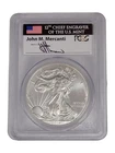 2014 $1 PCGS MS70 Silver Eagle First Strike Mercanti Signed Eagle Coin 1 oz