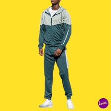 AOTORR Men's Tracksuit Set, TZ95 Full Zip Hooded Jacket  Joggers, Blue, UK M