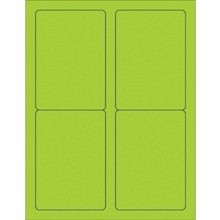 3 1/2 x 5" Green Rectangle Laser Labels-4 Labels per Sheet-400 per Case