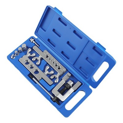 Copper Tube Flaring Swaging Tool Set with 5 Adapters 1/8-3/4 inch Range