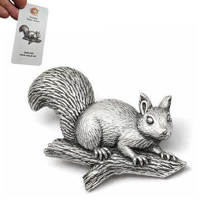 Red Squirrel Pin Badge Pewter Cute Brooch English Nature Hat Tie Coat Jewellery