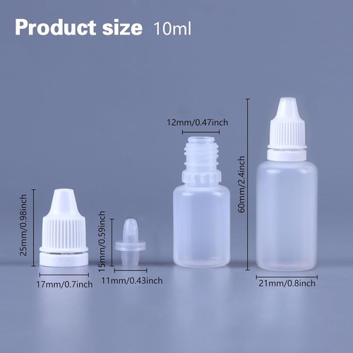 12Pcs Plastic Squeezable Dropper Bottles Eye Liquid Dropper Refillable 3ml-20ml - Picture 14 of 16