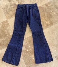 Mens Vintage DENIM Bellbottom Jeans Pants Desdstock 70s Size 30x32