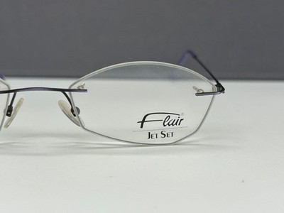 Flair Brille Damen lila oval Randlos eckig 677 NP:198 