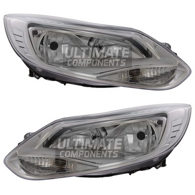 Ford Focus Headlights Mk3 Studio Estate 2011-2015 Chrome Inner Headlamps 1 Pair