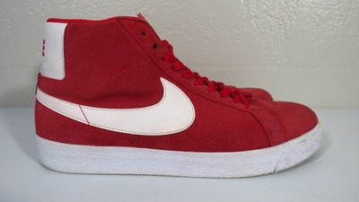Size 12 Men Nike SB Zoom Blazer Mid University Red Suede White 864349-602