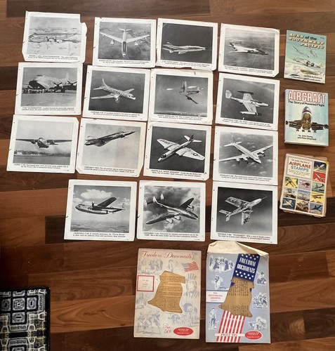 16X Vintage Vietnam Aviation Plane Photos/Books/Stamps - Ships Fast