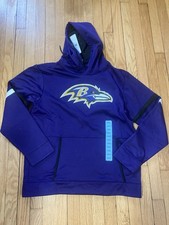 NFL Football Baltimore Ravens Size Large Fleece Pullover Hooded Sweatshirt NWT