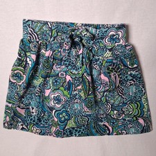 Lilly Pulitzer Skirt Girls Size 7 Cheetah Leopard Cat Floral Pink Blue Bow