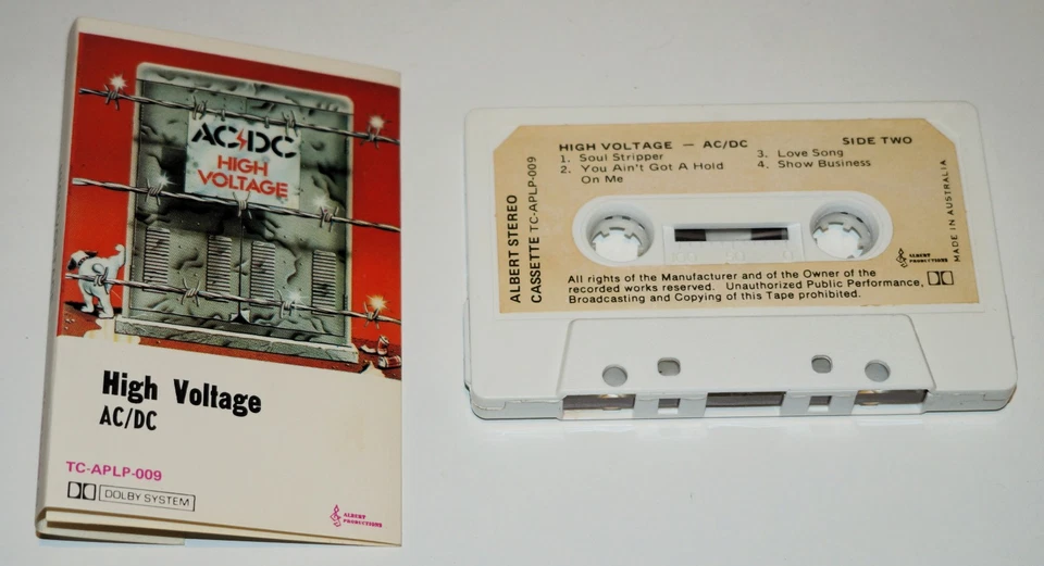 ACDC - High Voltage - 1975 Australia 1st Paper Label Cassette Tape + Roo J-card - Image 4 of 4