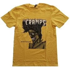 Vtg The Cramps Bad Music For Bad People Gold Unisex T shirt Reprint S-5XL