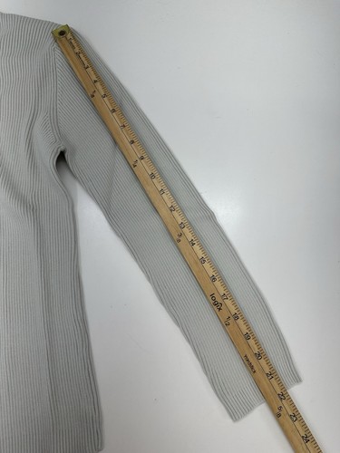 Orvis Womens Sweater Size Medium Gray Ribbed Knit Turtleneck Long Sleeve - Picture 8 of 11