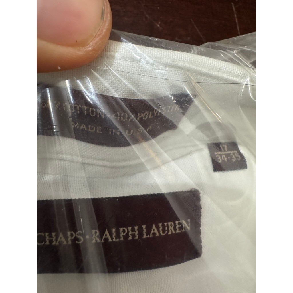 NWT VTG Chaps Ralph Lauren Mens White Oxford Dress Shirt 17 34/35 Made in USA thumbnail 2