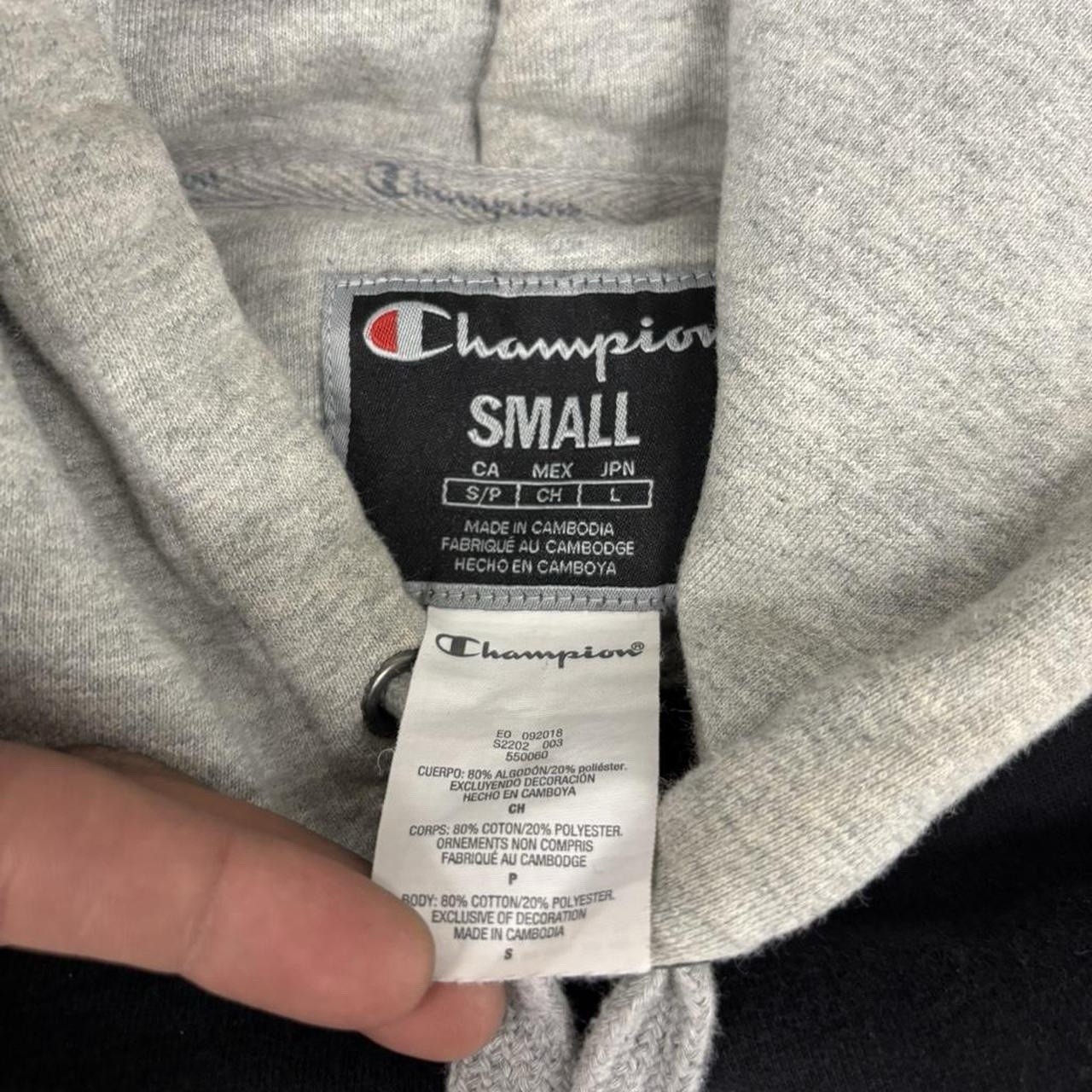 Champion x Timberland Cone Hoodie Black Gray Big Logo Mens Small Heavyweight view 3