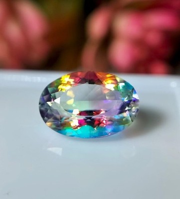 100 CT Natural Rainbow Color Oval Cut Mystic Topaz Certified Gemstone