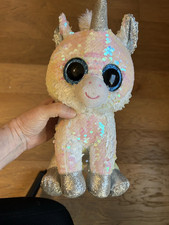 TY BEANIE BOO CUTE DIAMOND THE LARGE UNICORN PLUSH TOY AND FREE SHIPPING