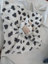 Carters Cow Plush 13" Lovey Baby Security Blanket White Gray