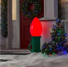 3 FT BATTERY OPERATED LED JUMBO BULB RED BLOW MOLD HOME DEPOT HOME ACCENTS NEW