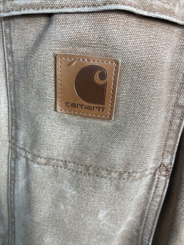 Carhartt Chore Jacket Beige Field Mens Collar Canvas Work Coat XXL Tall - Picture 4 of 15