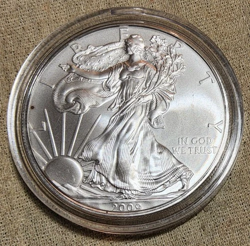 2009 DATED .999 FINE SILVER EAGLE WALKING LIBERTY DOLLAR BULLION ROUND COIN BU