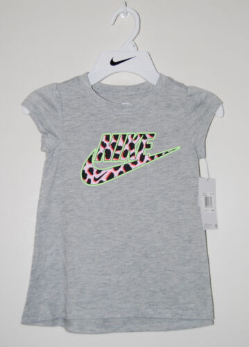 NWT Nike Little Girls Pink Foam Leopard Print 2pc SS Legging Set sz 4 5 - Picture 2 of 16