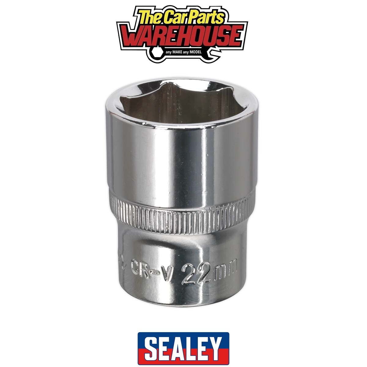 Sealey SP1222 Premier Fully Polished Socket 1/2""Sq Drive 22mm