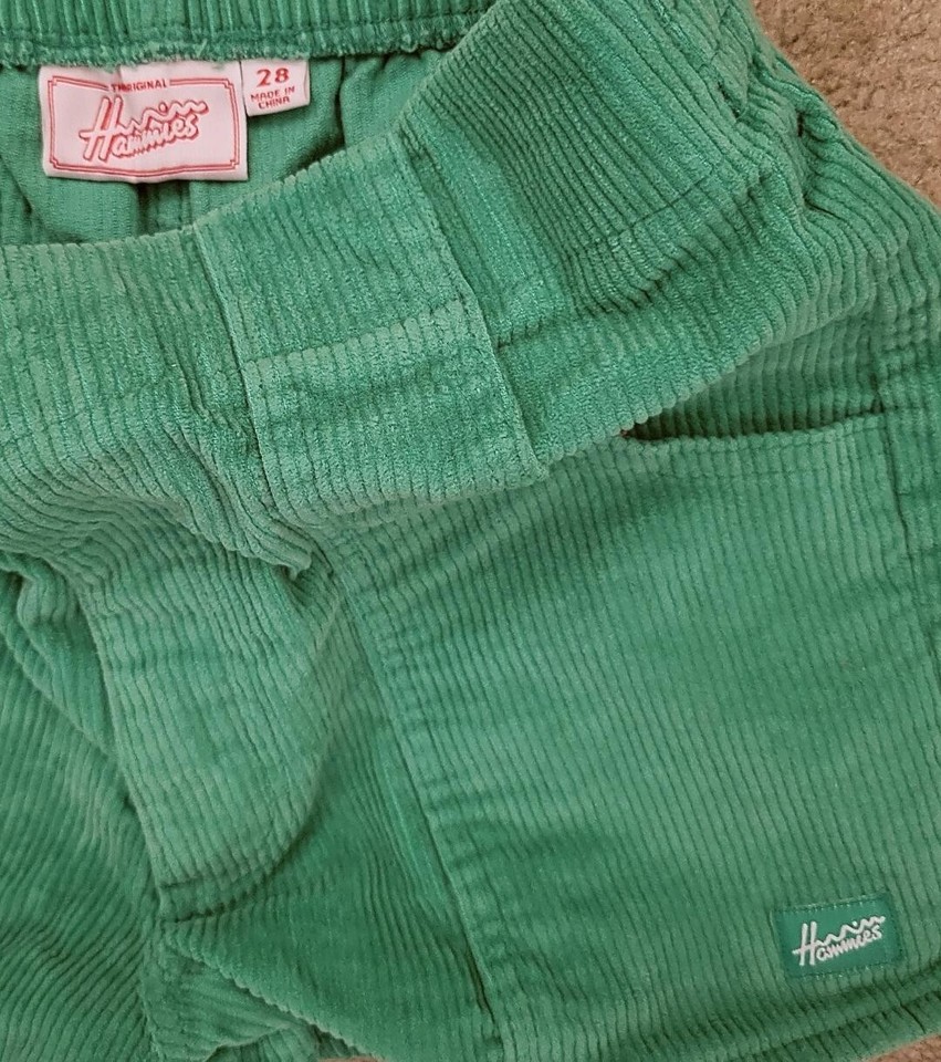 Hammies Corduroy Cargo Shorts Green Sz 28 Womens retro eBay