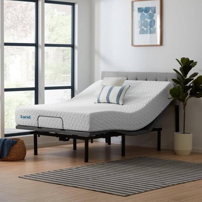 Lucid Comfort Collection Deluxe Adjustable Bed and 10 in. Medium Gel Memory Foam …