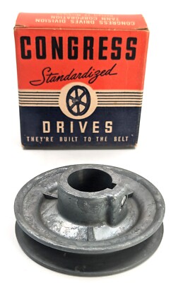 NOS! Congress 3.50  OD, 1  Fixed Bore Die-Cast V-Belt Pulley, Type B, Vintage