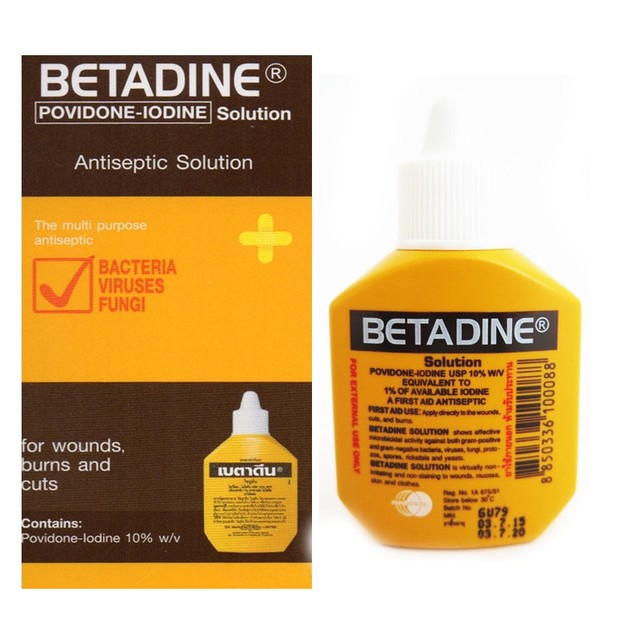 X2 Betadine Povidone Iodine First Aid Solution Antiseptic Cuts Wounds