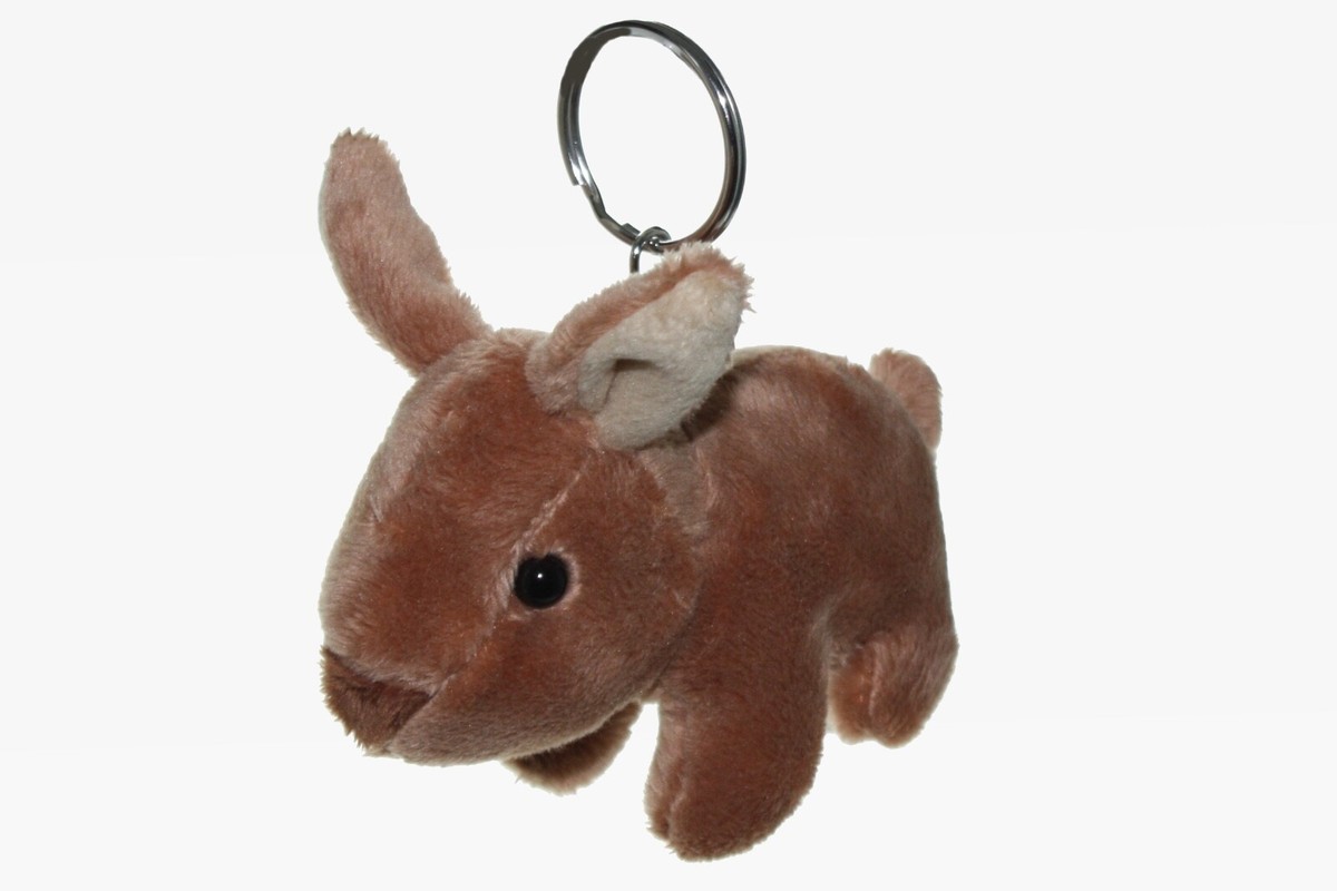 Apricot Lamb Gefüllter Hase Schlüsselanhänger – 12 Cm, Kuschelig, Aus Samt, Handgefertigt