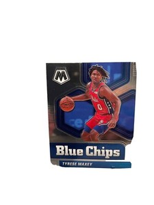 2020-21 Panini Mosaic Tyrese Maxey Blue Chips #8 RC Rookie
