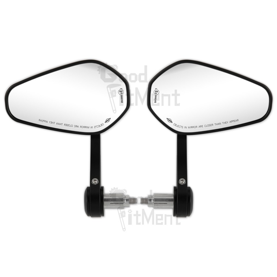 Black Bar End Mirrors Motorcycle Rear View Wing Mirror For Honda Yamaha Suzuki e Black Bar End Mirrors Motorcycle Rear View Wing Mirror For Honda Yamaha Suzuki e