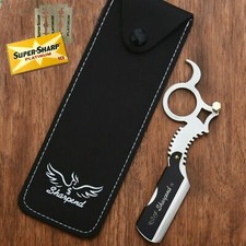 Professional Sliver Barber Hair Shaving Razor Straight Blade Folding Knife CE