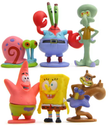 SPONGEBOB FIGURES- BRAND NEW IN PLASTIC PACKAGE NEVER OPENED OR USED-UNBRANDED