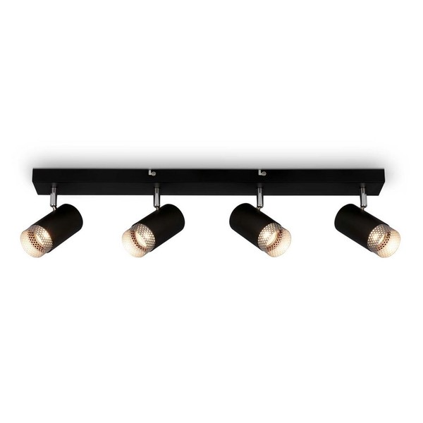 4-Flammig Deckenstrahler Spotlight Deckenleuchte Schwenkbar GU10 Schwarz-image