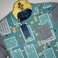 William Murray Pocket T Shirt Mens Medium New All Over Beach Print A2