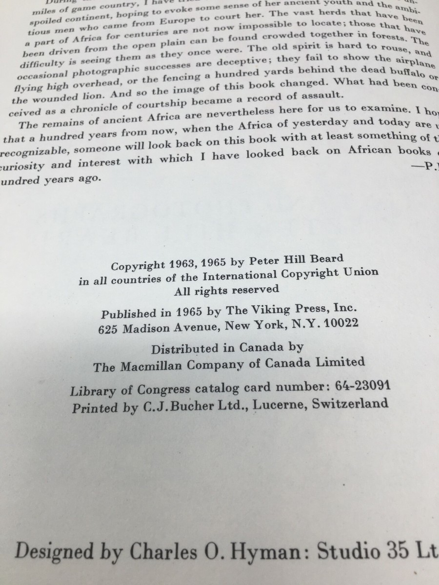 End of the Game by Peter Hill Beard (1965, Hardcover) for