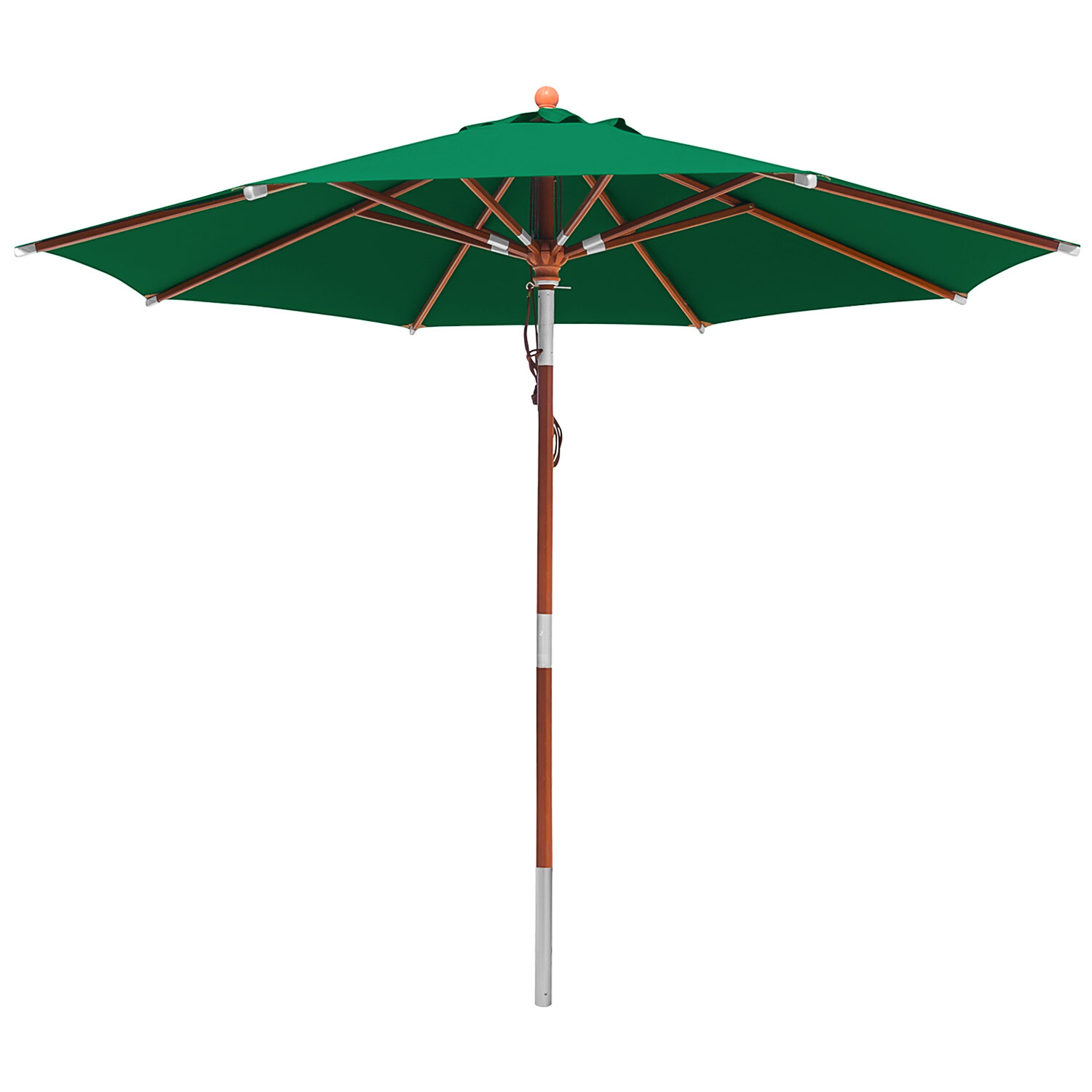 Anndora Sonnenschirm 4x4m Aus Buchenholz - Rechteckiger Gartenschirm Mit Olefin-Stoff & Seilzugsystem