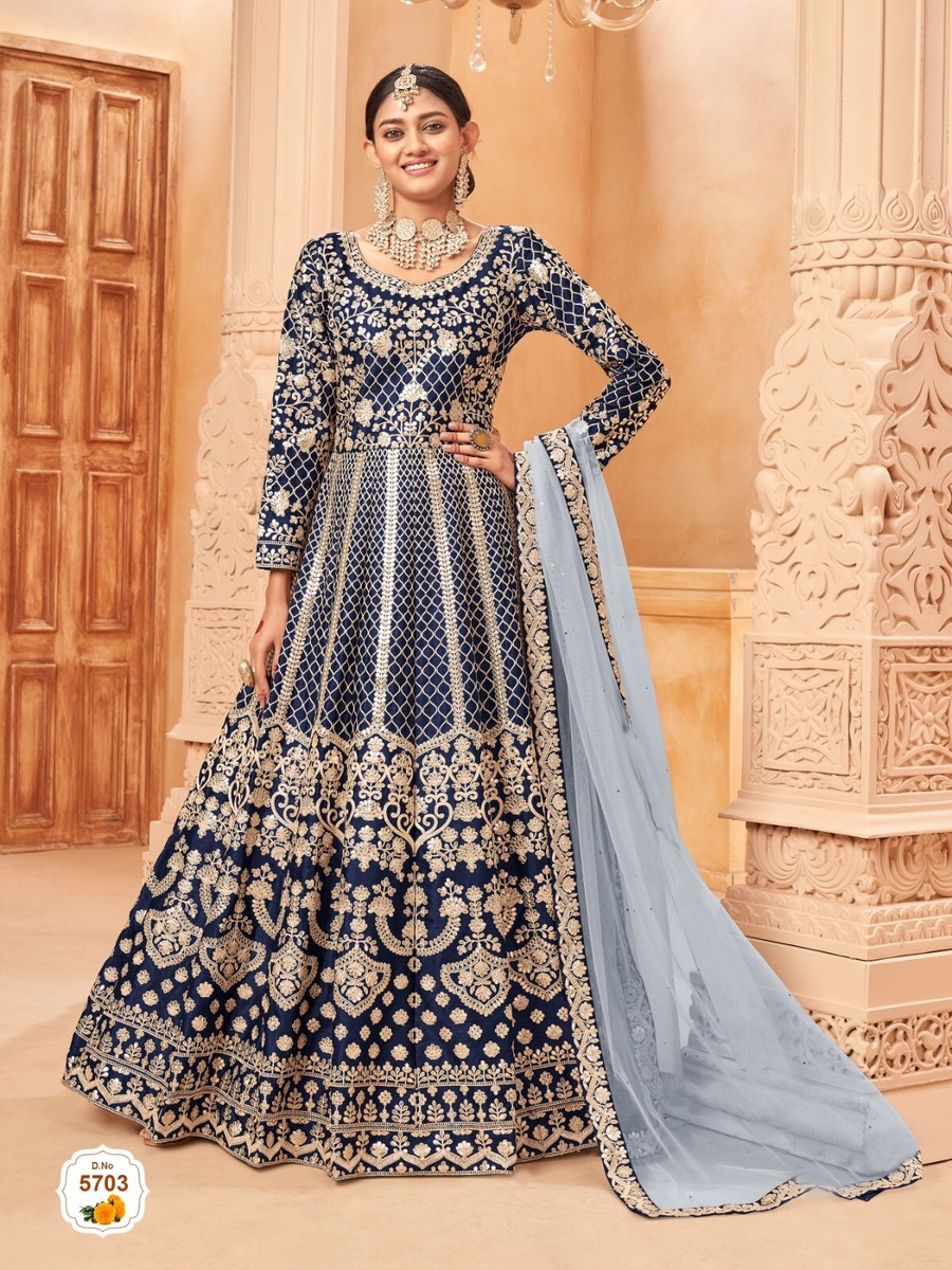 Royal Blue Anarkali Suit | Pakistani Bollywood Georgette Party Wear with  Dupatta | eBay