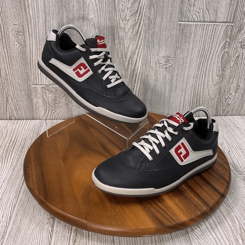 Footjoy Men's Size 8 Greenjoys Spikeless Golf Shoes Black Red Gray 45317