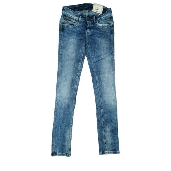 Pepe Jeans Nuevo Brooke Manguera Elástica Ajustada Baja Slim 34 XS S W26 L32 Azul Ácido NUEVO