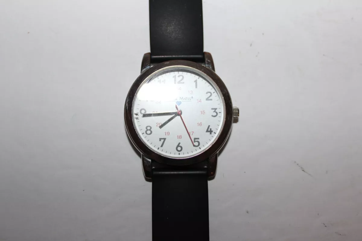 NM 915000 Nurse Mates Black Silicone Band Oversized Unisex Watch