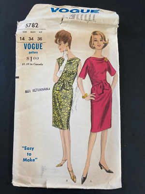 1963 cocktail dresses Vintage Misses Party Dress Vintage Mccall's 6855 Pattern - Adult Size 12 / 14 - Day or Evening Dress - 1963