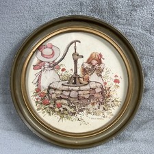 Vintage Holly Hobbie Wall Hanging Paper Picture Glass