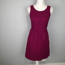 J CREW sz 0 maroon  heavy cotton sleeveless mini dress 