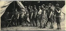 1934 Press Photo United States Army soldiers line up at a tent - pim09744