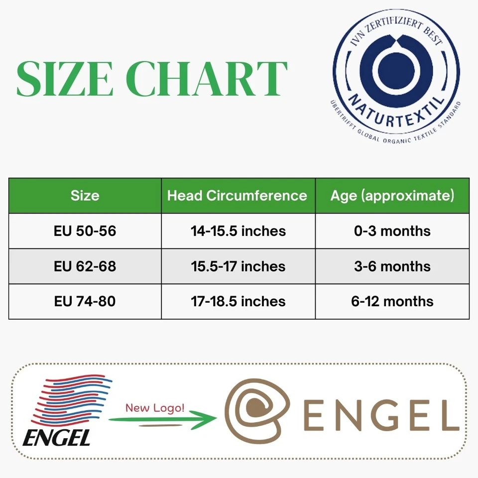 Sombrero de piloto Engel Baby Bonnet, 70% lana merino orgánica y 30% seda, recién nacido hasta 12M Foto 3 de 4